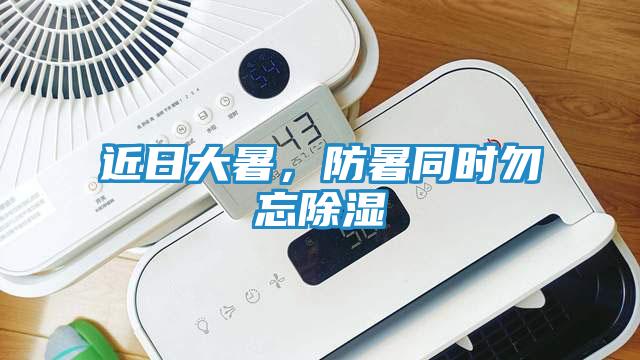 近日大暑，防暑同时勿忘除湿