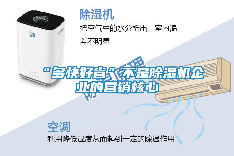 “多快好省”不是除湿机企业的营销核心
