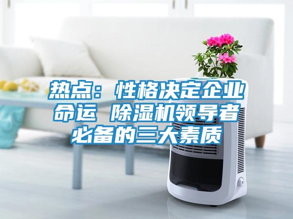 热点：性格决定企业命运 除湿机领导者必备的三大素质