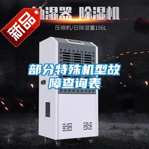 部分特殊机型故障查询表