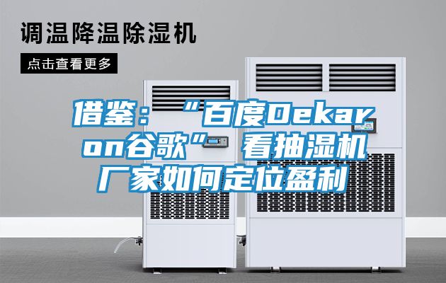 借鉴：“百度Dekaron谷歌” 看抽湿机厂家如何定位盈利