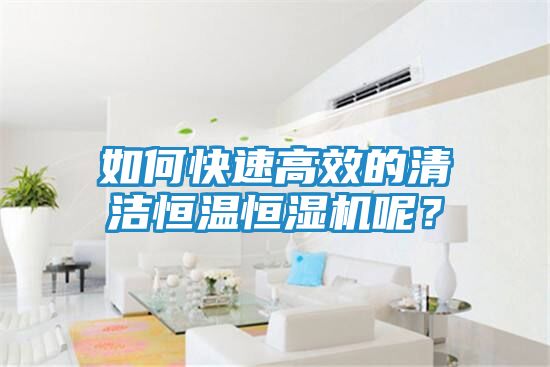如何快速高效的清洁恒温恒湿机呢？