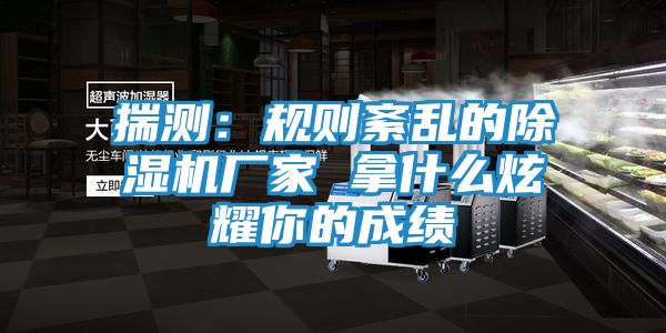 揣测：规则紊乱的除湿机厂家 拿什么炫耀你的成绩