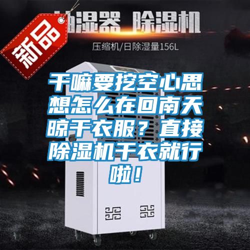 干嘛要挖空心思想怎么在回南天晾干衣服？直接除湿机干衣就行啦！