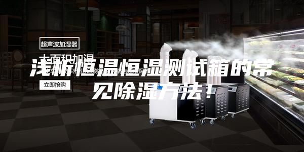浅析恒温恒湿测试箱的常见除湿方法！