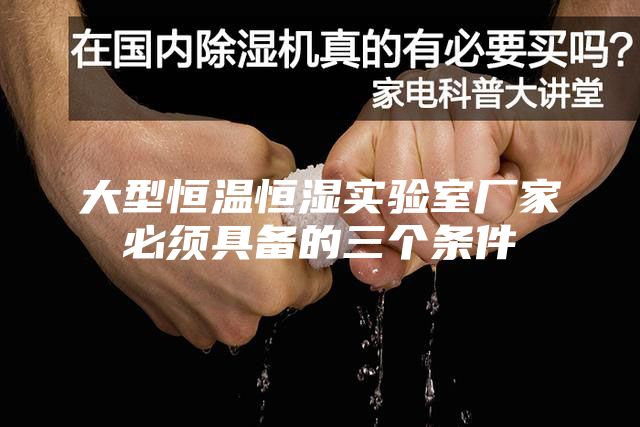 大型恒温恒湿实验室厂家必须具备的三个条件